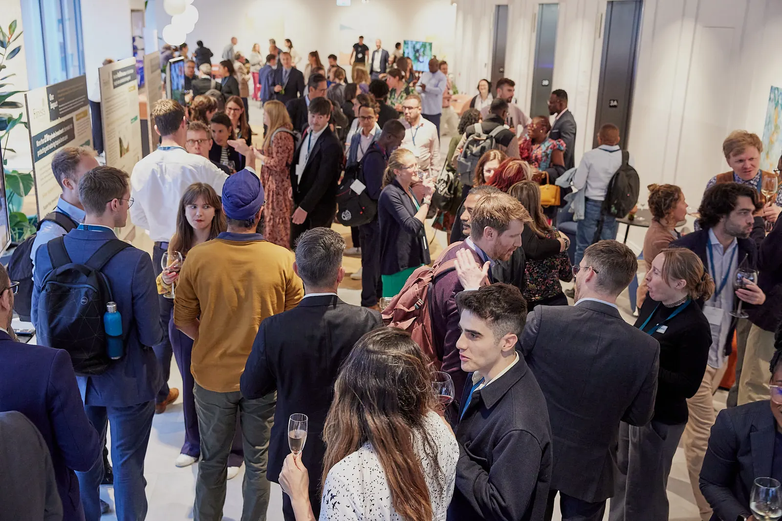Business networking at a corporate event