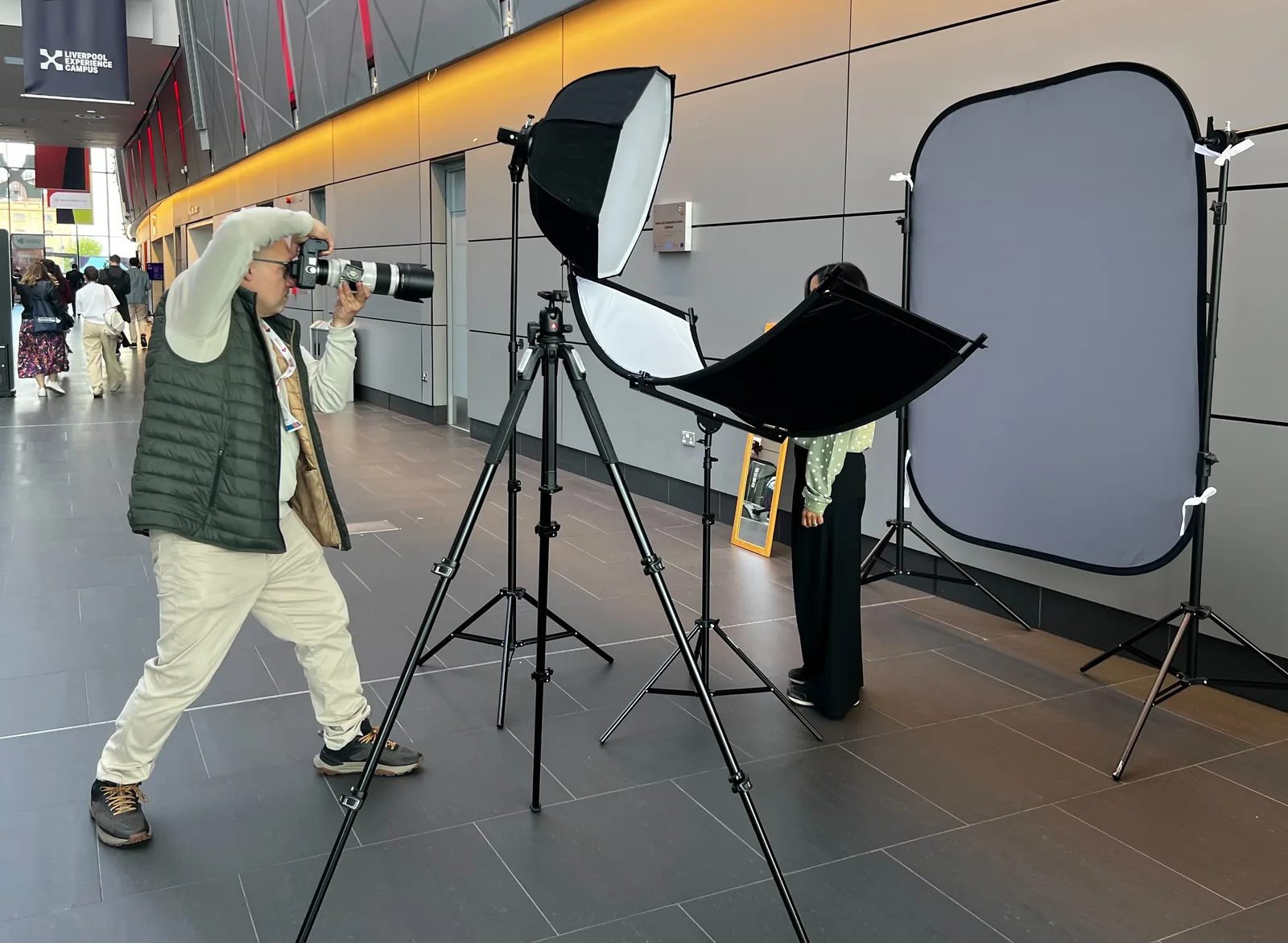 Mobile photo studio at a venue