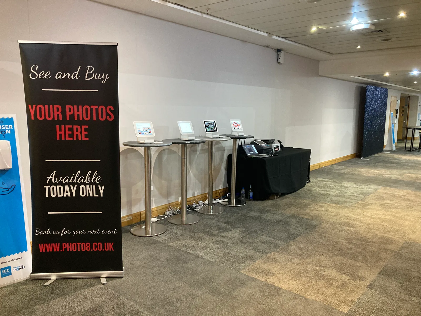 Roaming photography and instant print desk at a conference at the ICC Birmingham
